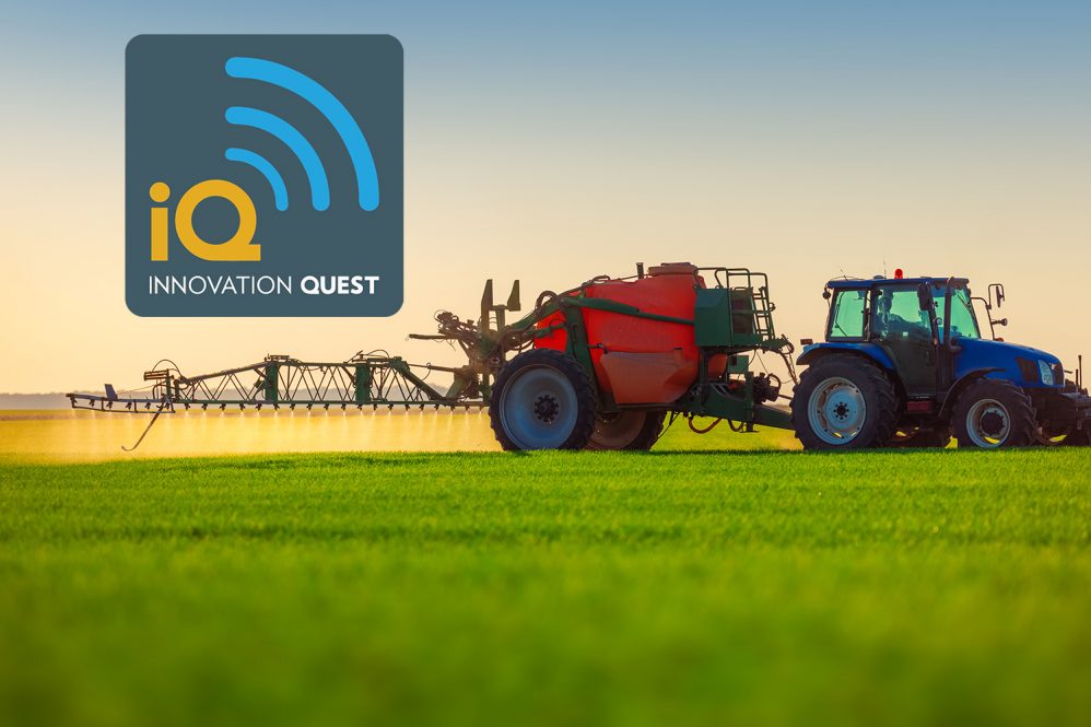 Innovation Quest Banner with Innovation Quest logo above a tractor in a field